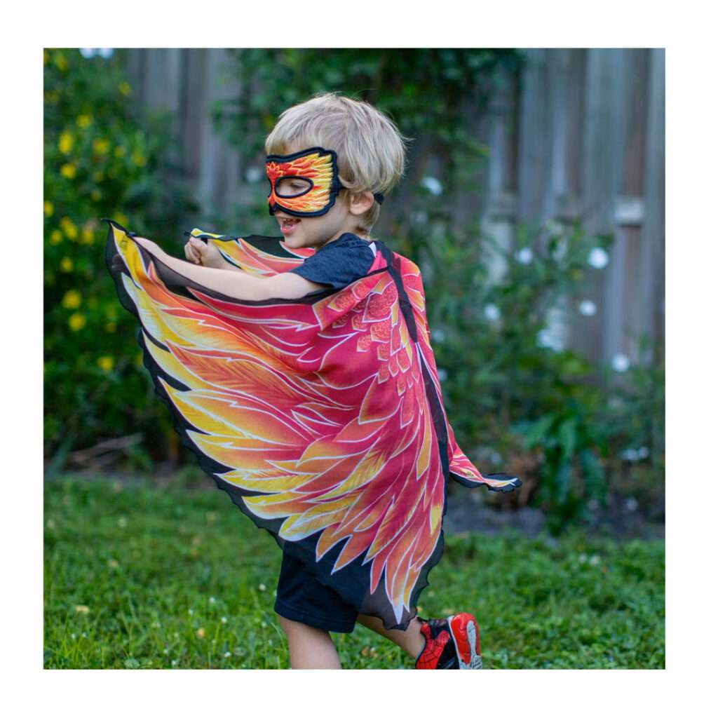 Dreamy-Dress-Ups-Kostuem-Fluegel mit Maske Feuervogel Firebird Rot