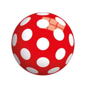 Freizeit-Ball-Pilz-Polka-Dots-Rot-mit-Punkten