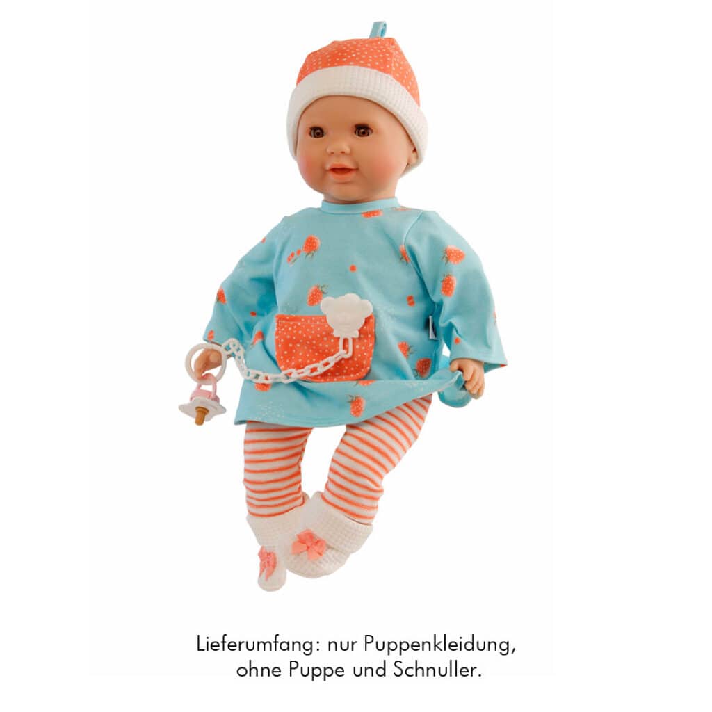 Schildkroet-Puppenkleidung-Erdbeere-Tunika-Hose-Muetze-Socken-37cm-01