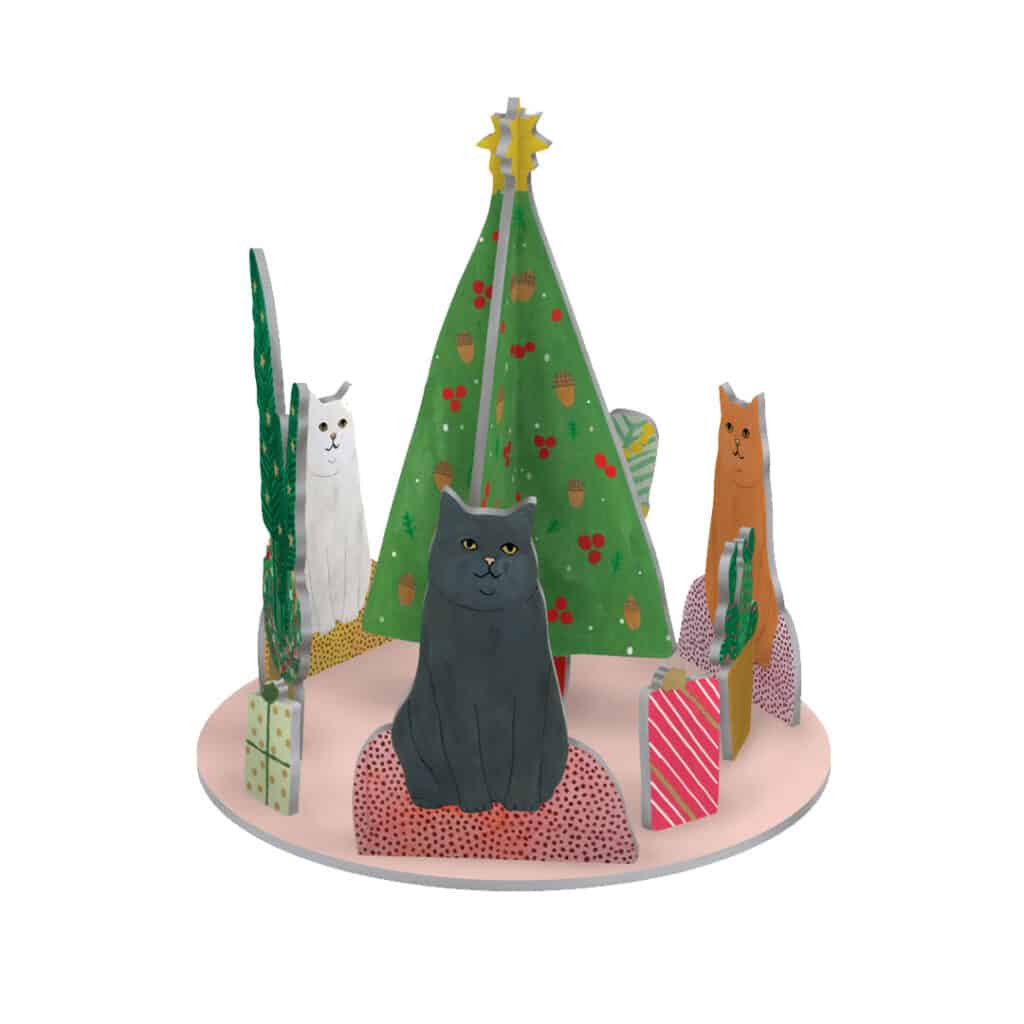 Roger-la-Borde-3D-Weihnachtsdekoration-Pop-n-Slot-Elegante-Katzen-zum-Aufstellen-POP092
