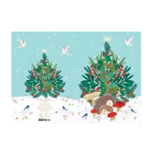 Roger-la-Borde-Weihnachtskarte-Doppelklappkarte-Igel-im-Winterschlaf-GCX1034