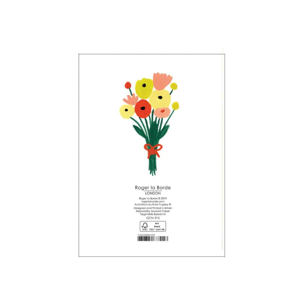 Roger-la-Borde-Doppel-Klappkarte-Glueckwunschkarte-zur-Geburt-Elefant-mit-Blumenstrauss-01