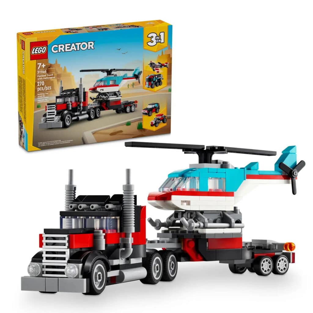 LEGO-Creator-3-in-1-31146-Tieflader-mit-Hubschrauber
