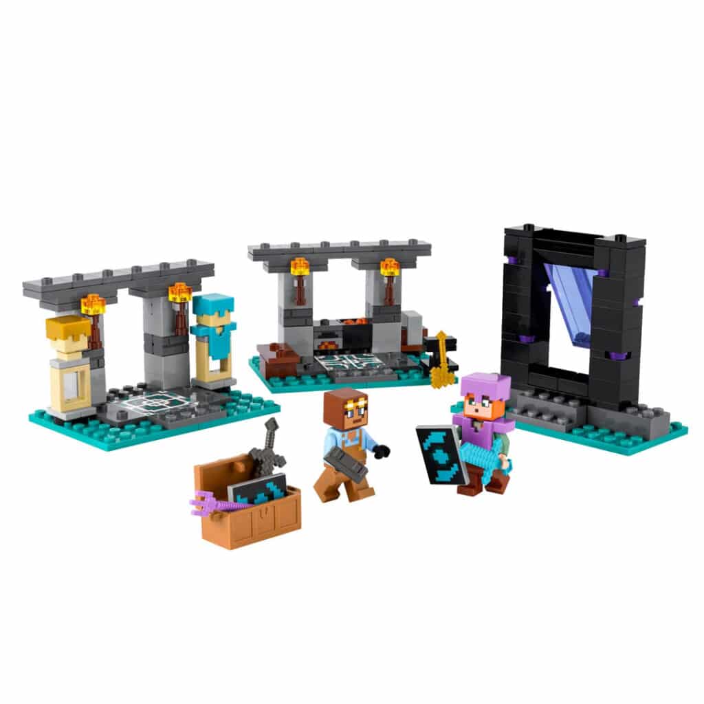 LEGO-Minecraft-Baustein-Set-21252-Die-Waffenkammer-01