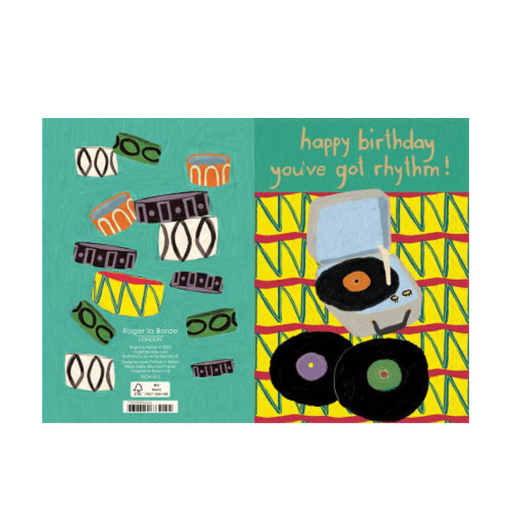 Roger-la-Borde-Karte-Glueckwunschkarte-Geburtstagskarte-Doppelklappkarte-Happy-Birthday-Vinyl-Beats-You-got-rhythm-01