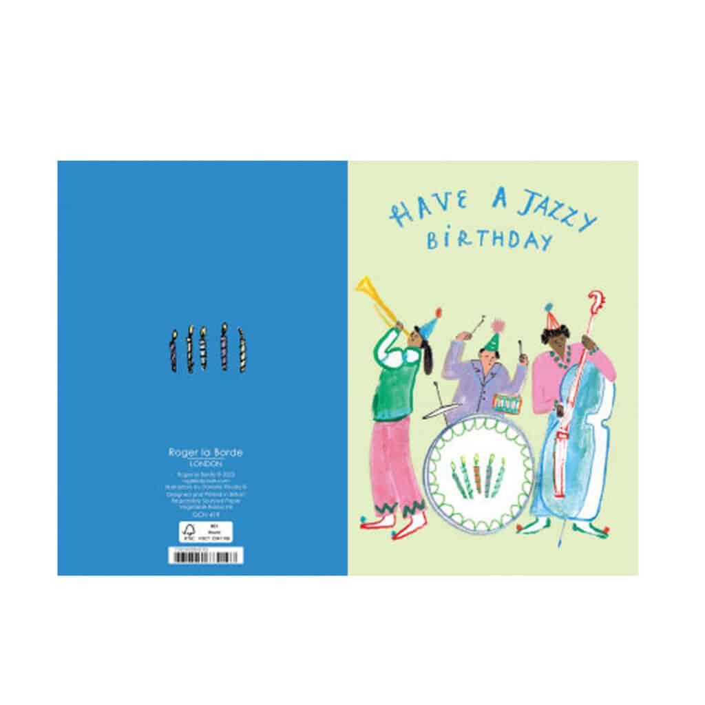 Roger-la-Borde-Karte-Glueckwunschkarte-Geburtstagskarte-Doppelklappkarte-Have-a-jazzy-birthday-01