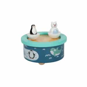Small-Foot-Spieluhr-Musik-Spieldose-Magnet-Musikbox-mit-drehenden-Figuren-Arktis-Pinguin-und-Eisbaer