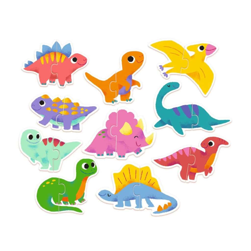 DJECO Kleinkind-Puzzle DUO Dinosaurier 10 zweiteilige Puzzles