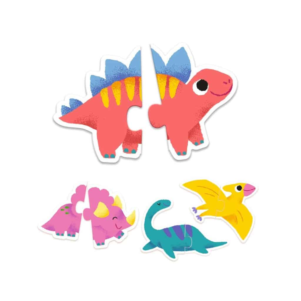 DJECO Kleinkind-Puzzle DUO Dinosaurier 10 zweiteilige Puzzles